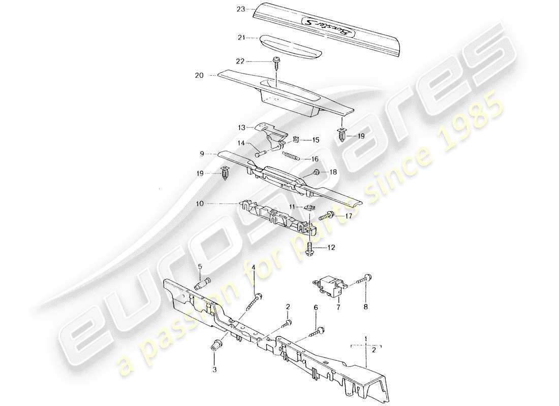 porsche 1999 (986 boxster) verkleidung - schwelle diagramm