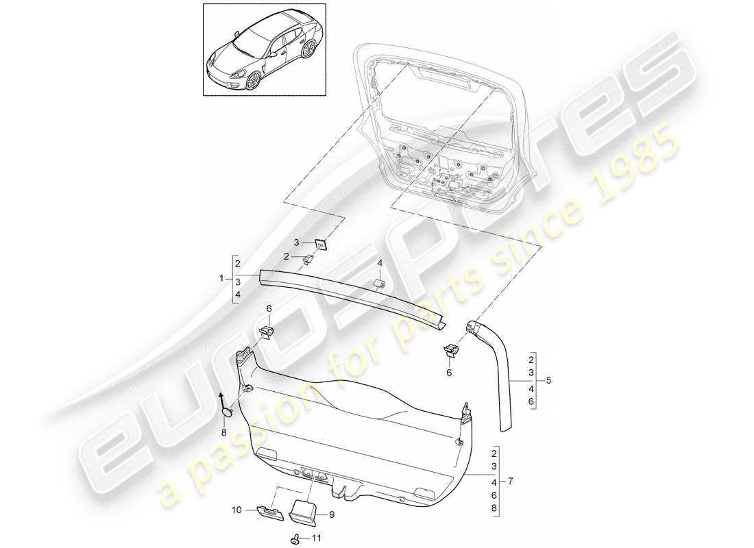 porsche 2014 (panamera 970) trims-teilediagramm