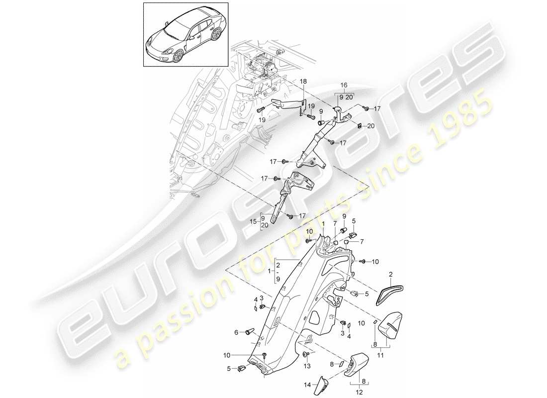 porsche 2015 (panamera 970) lining ersatzteildiagramm