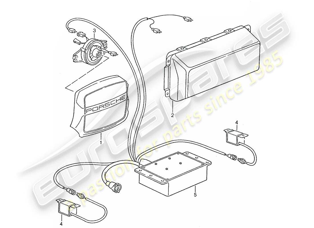 porsche 1988 (928) airbag - schaltereinheit - d - mj 1990>> ersatzteildiagramm