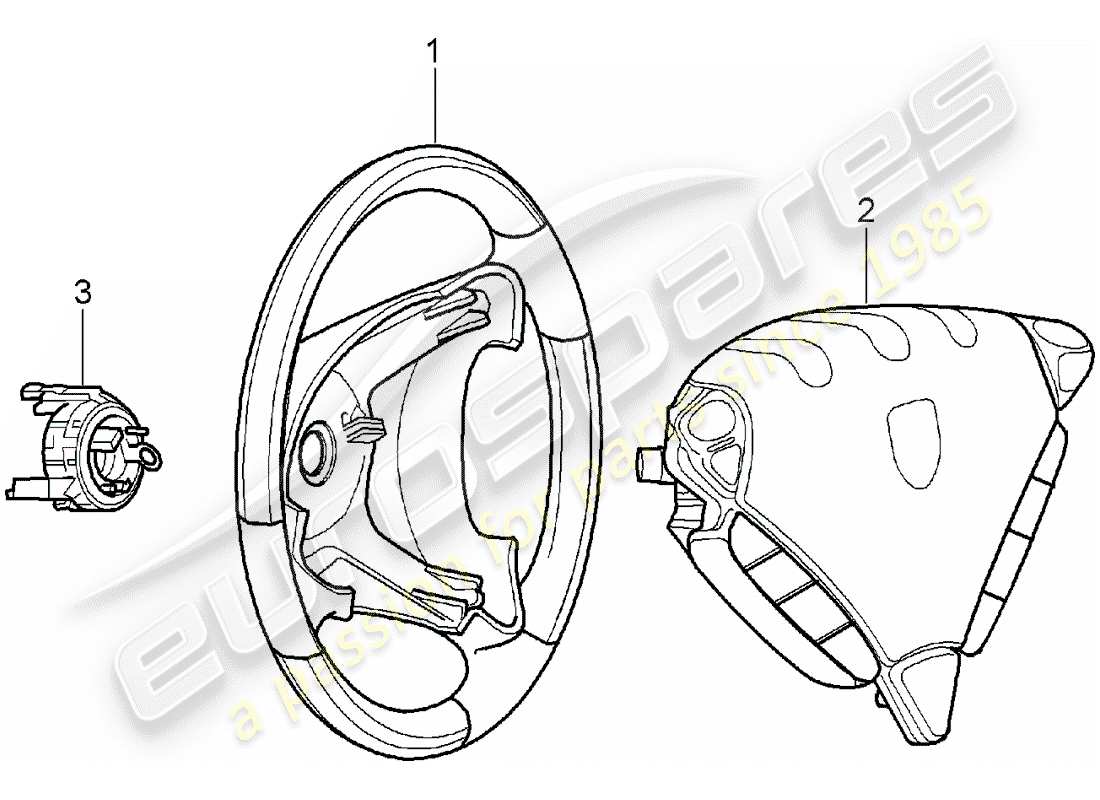 porsche 2010 (tequipment cayenne) lenkrad teilediagramm