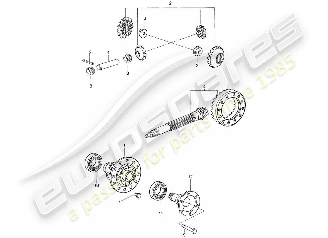 porsche 1998 (993) differential teilediagramm