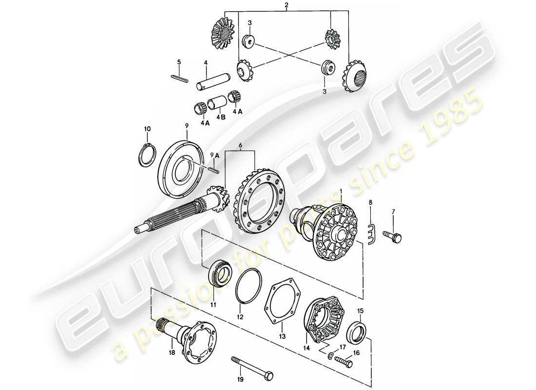 porsche 1986 (928) differential - schaltgetriebe - d >> - mj 1984 ersatzteildiagramm