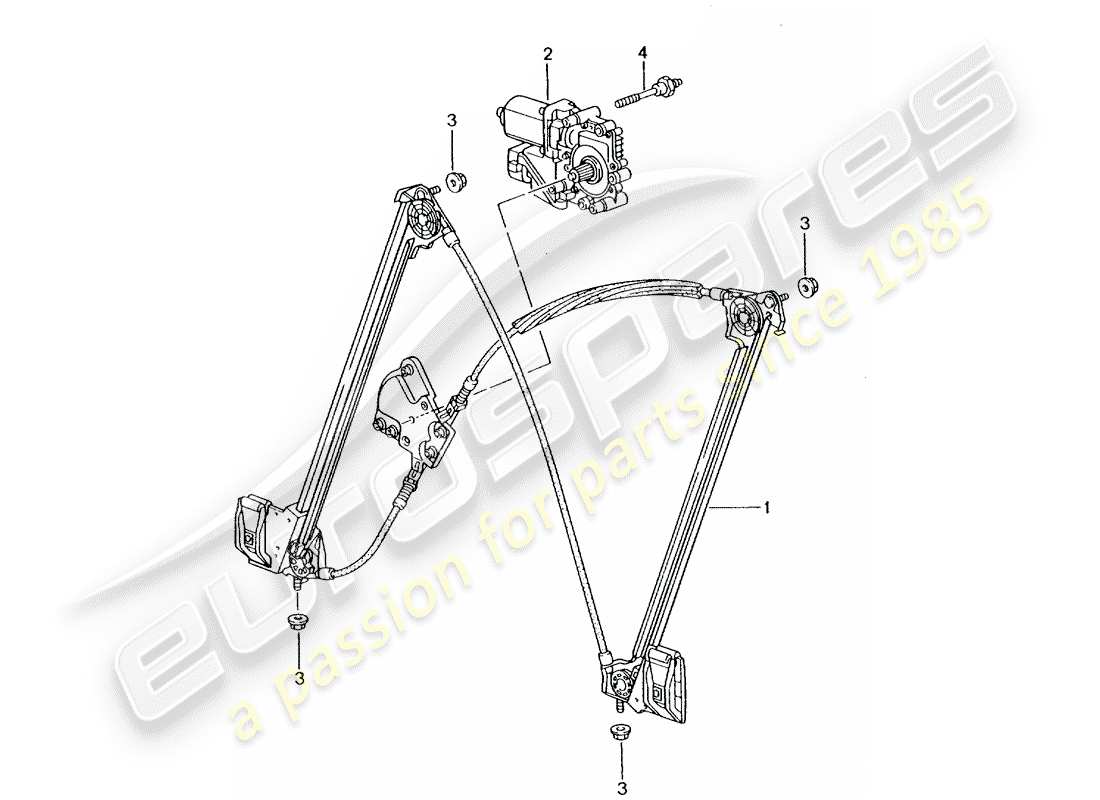 porsche 2005 (996 turbo / gt2) fensterheber teilediagramm