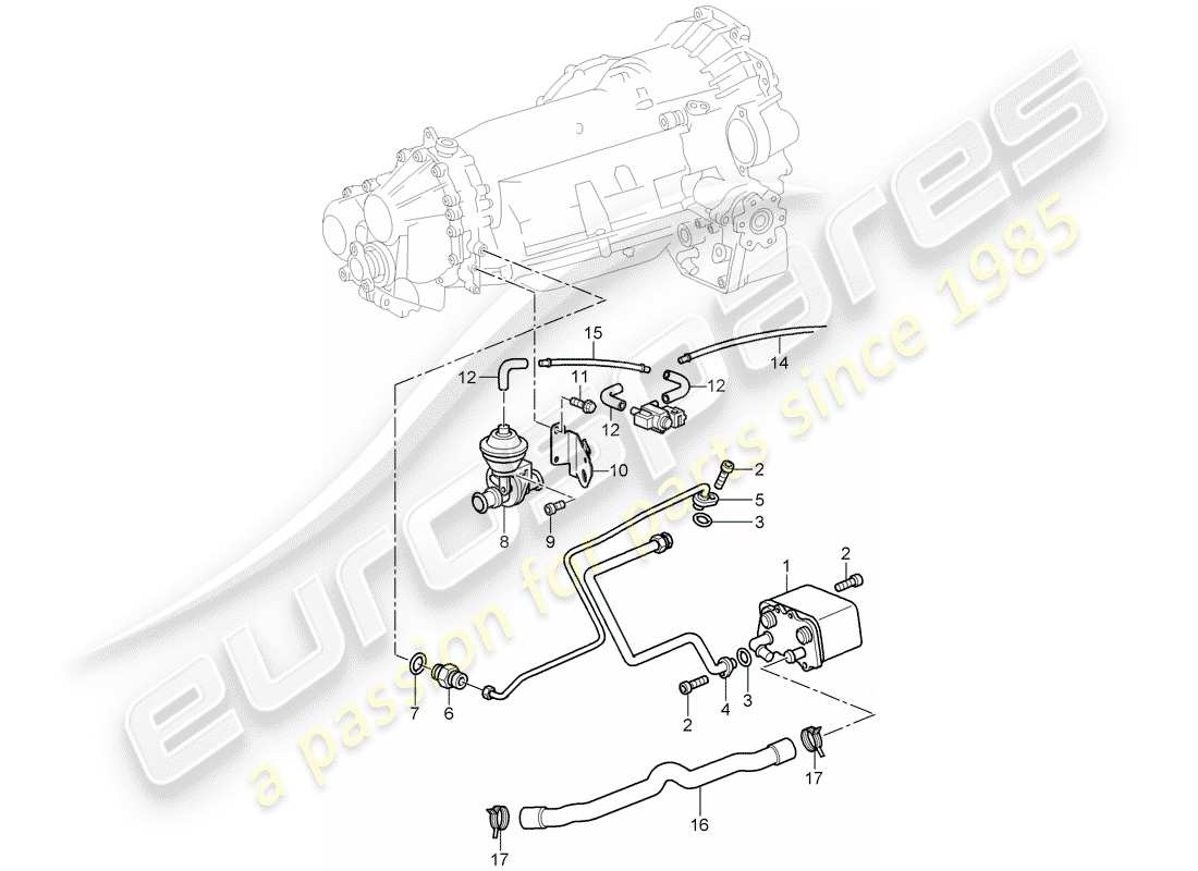porsche 2001 (996 turbo / gt2) tiptronic teilediagramm