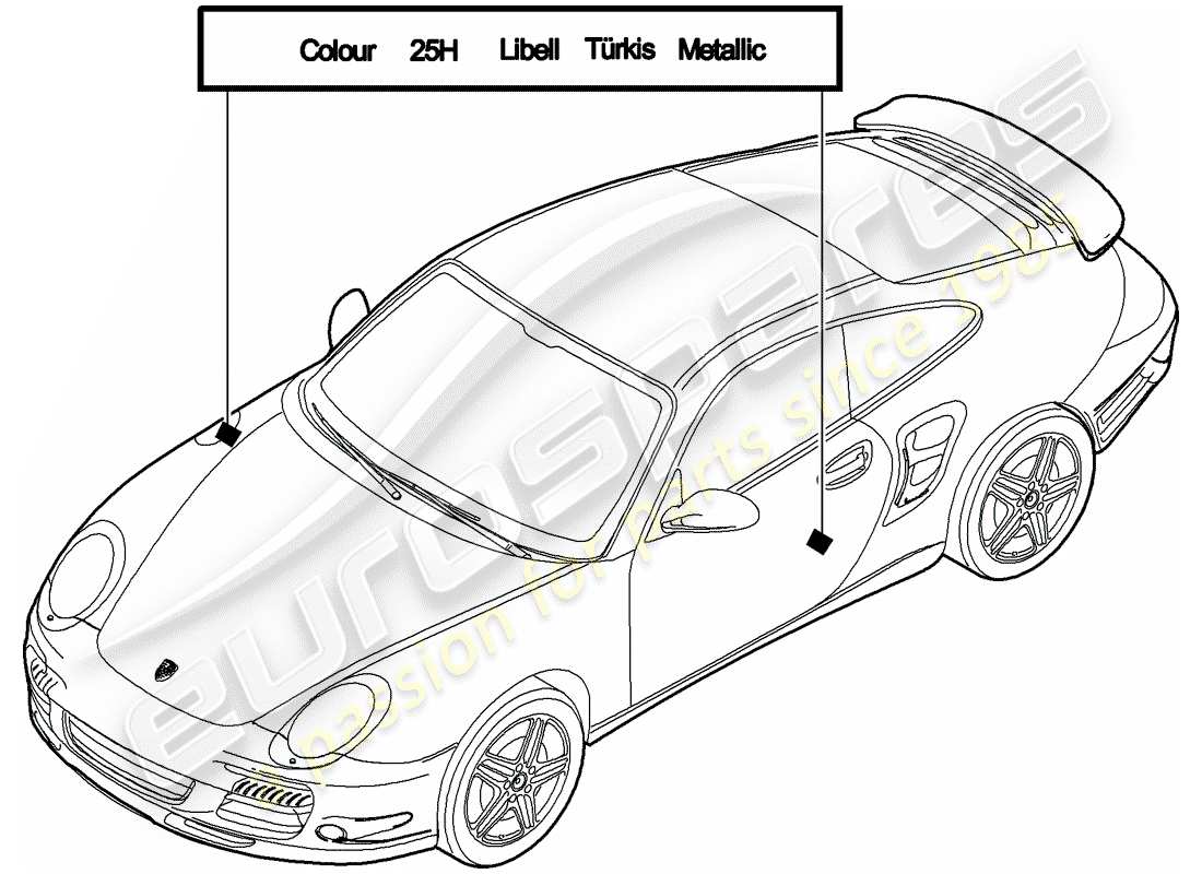 porsche 2013 (997-2 turbo / gt2 rs) lackausbesserungsstift ersatzteildiagramm