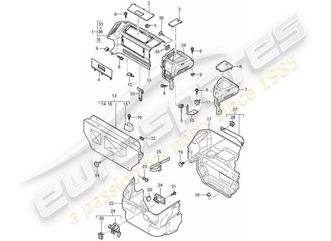 porsche 2011 (997-2) gepäckraum ersatzteildiagramm