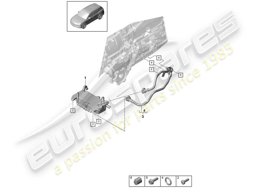 porsche 2018 (cayenne e3 9ya/9yb) 8-speed automatikgetriebe teilediagramm