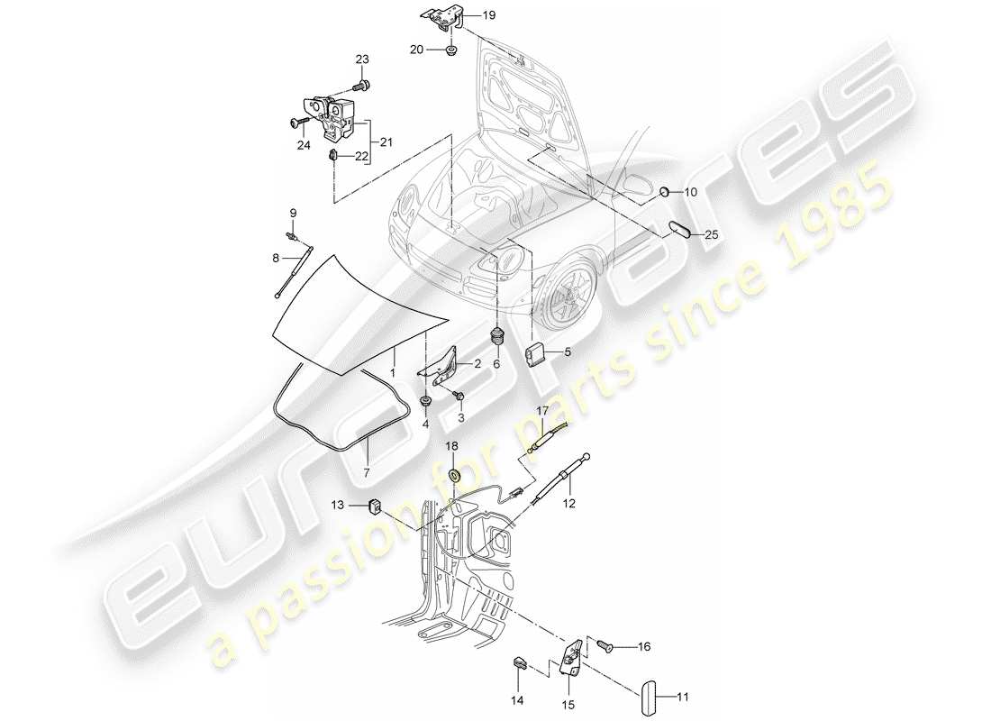 porsche 2008 (cayenne e1 9pa) cover-ersatzteildiagramm
