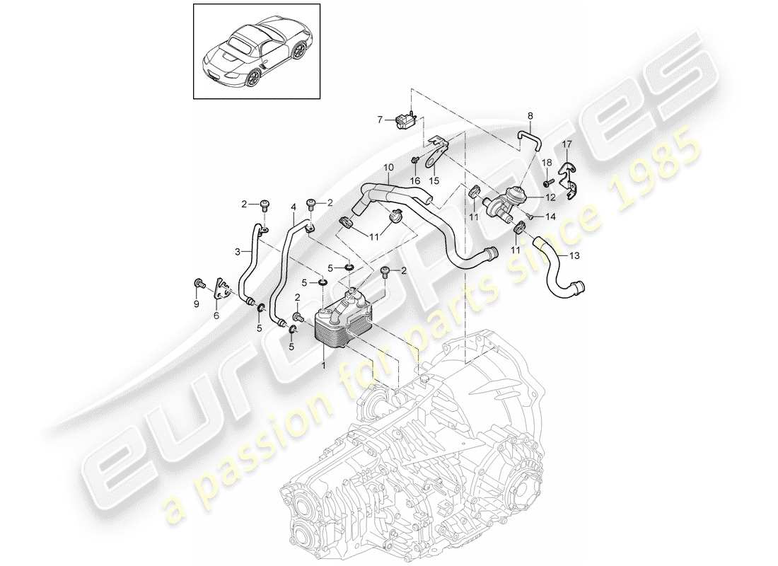 porsche 2011 (987 boxster) - pdk - teilediagramm