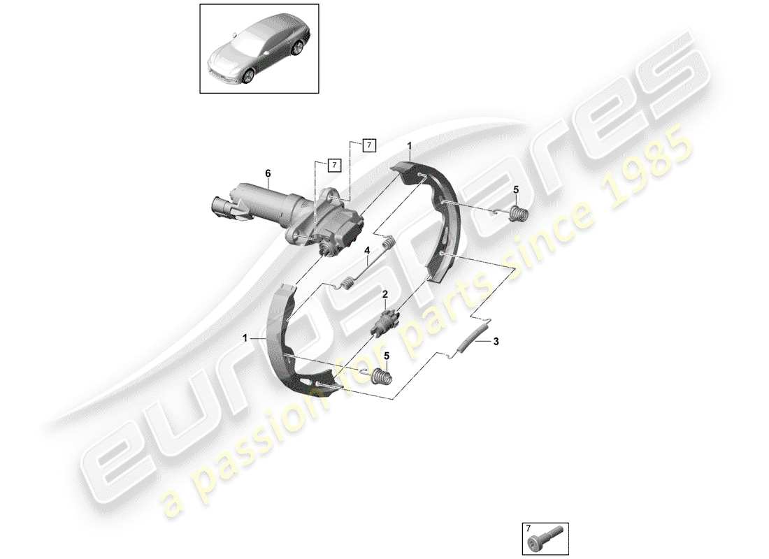 porsche 2017 (panamera 971-1) parkbremse ersatzteildiagramm