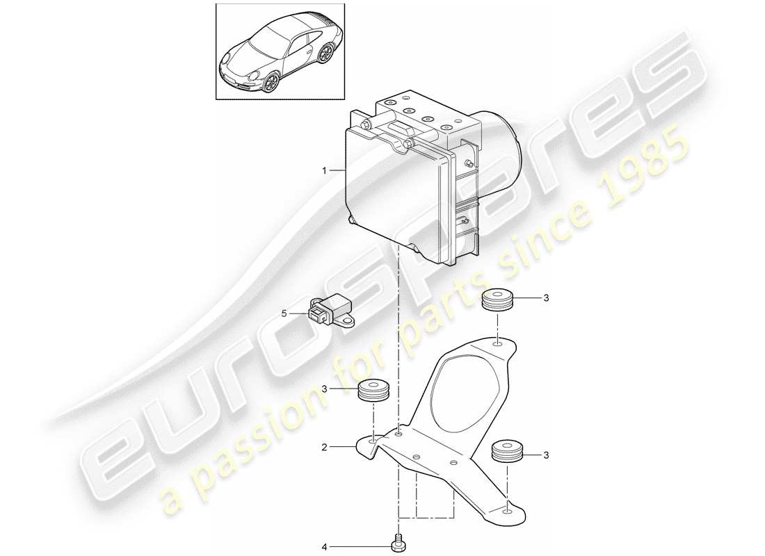 porsche 2012 (997-2) hydraulikeinheit ersatzteildiagramm
