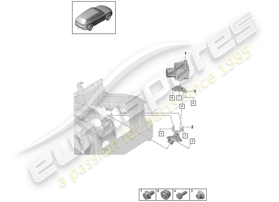 porsche 2020 (cayenne e3 9ya/9yb) hydraulikeinheit ersatzteildiagramm