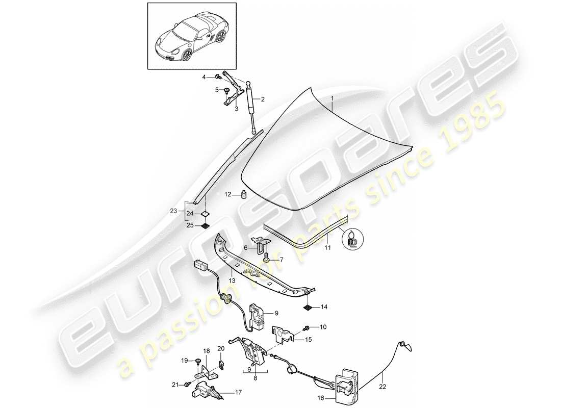 porsche 2010 (987 boxster) cover-ersatzteildiagramm