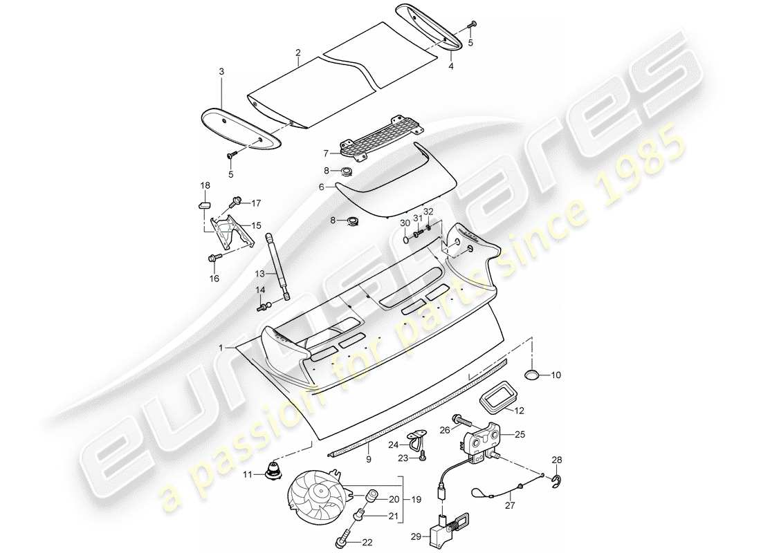 porsche 2009 (997-2 gt3) cover-ersatzteildiagramm