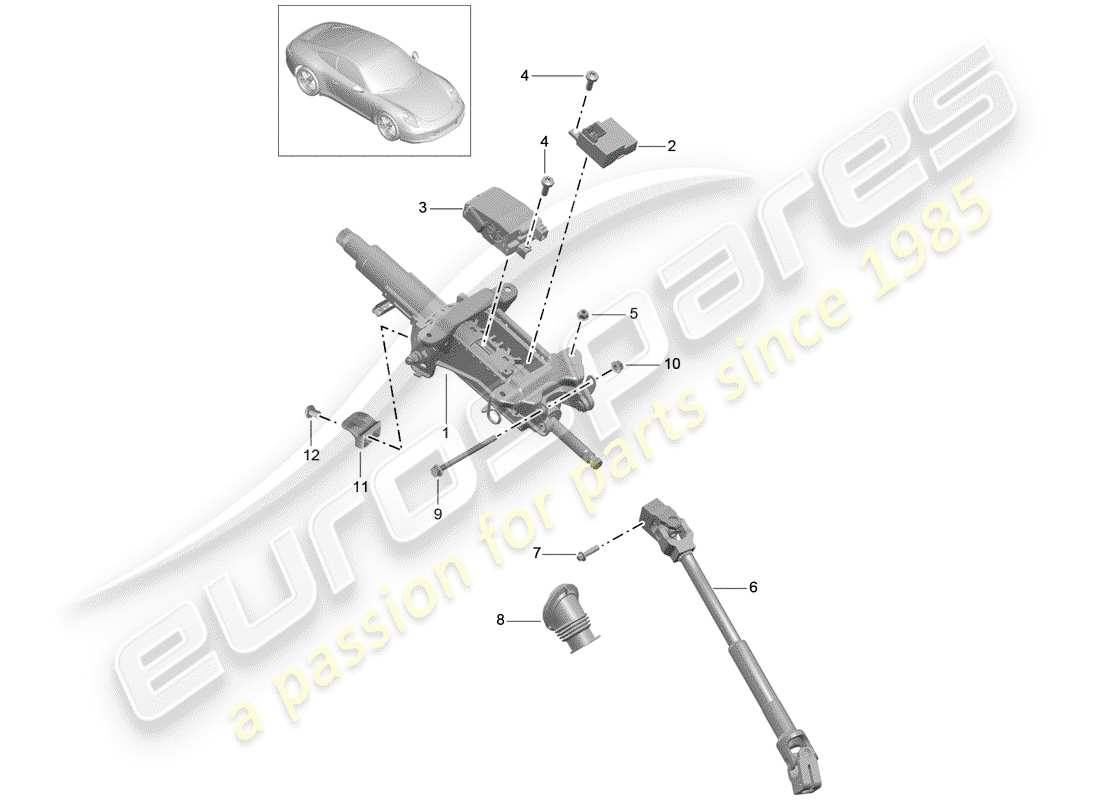 porsche 2015 (991-1) lenksäule ersatzteildiagramm