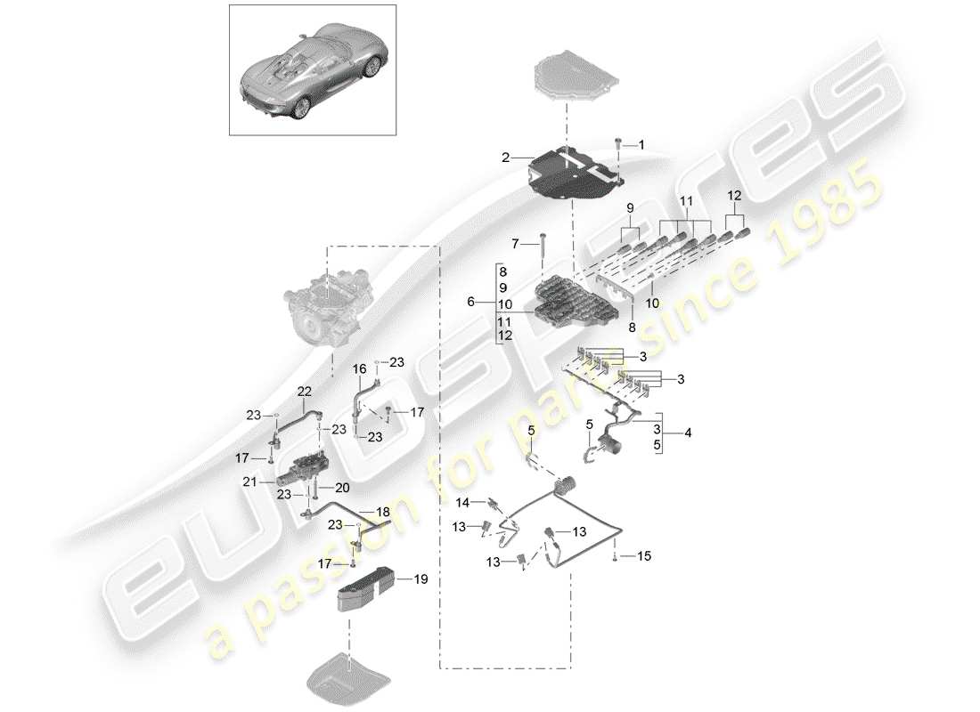 porsche 2015 (918 spyder) - pdk - teilediagramm