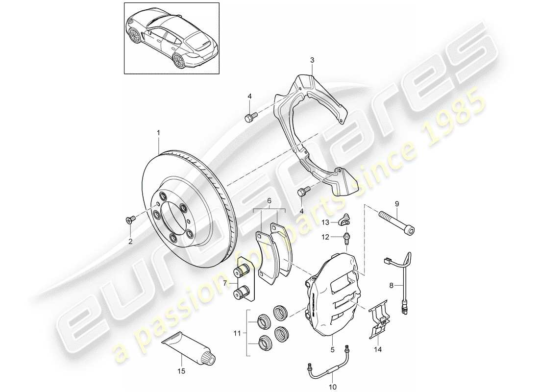 porsche 2016 (panamera 970) scheibenbremsen ersatzteildiagramm