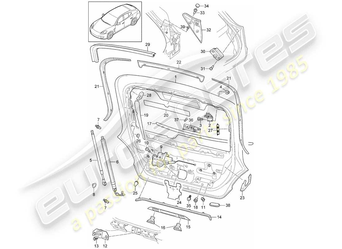 porsche 2016 (panamera 970) cover-ersatzteildiagramm
