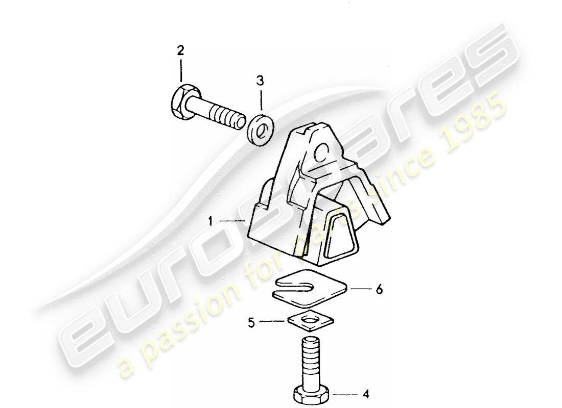 porsche 1993 (928) automatikgetriebe - getriebeaufhängung teilediagramm