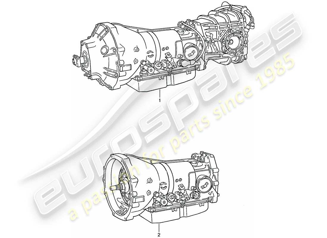 porsche 1988 (928) automatikgetriebe - ersatzgetriebe teilediagramm