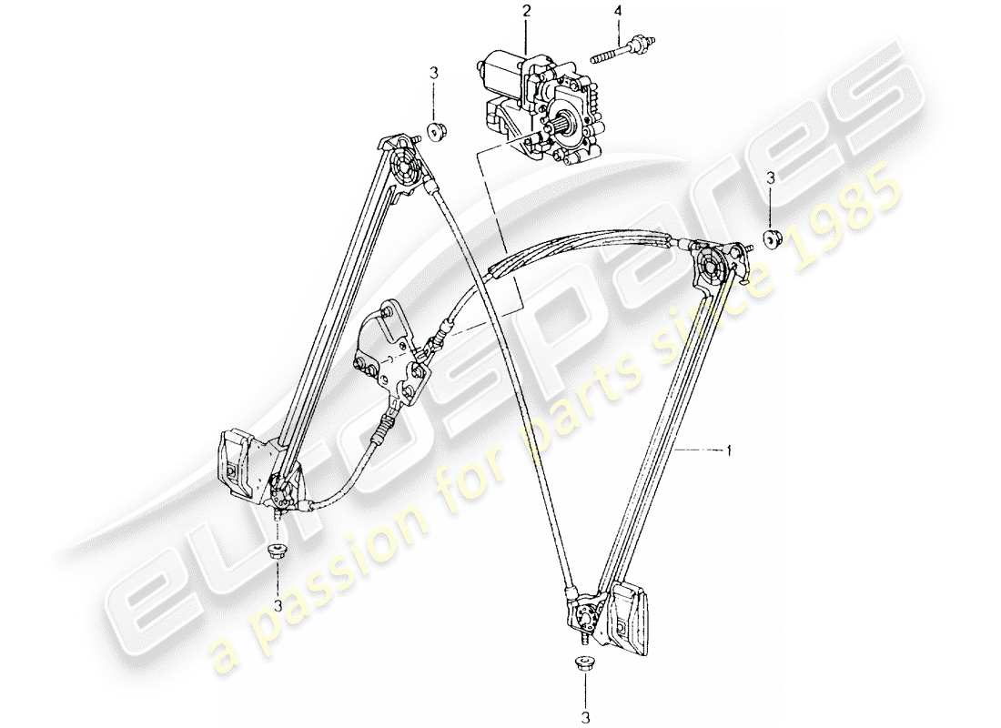 porsche 1997 (986 boxster) fensterheber teilediagramm