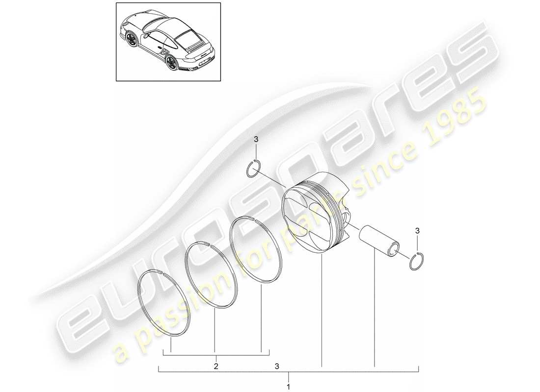porsche 2012 (997-2 turbo / gt2 rs) kolben-teilediagramm