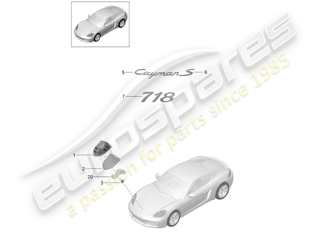 porsche 2017 (718 cayman) formteile-ersatzteildiagramm