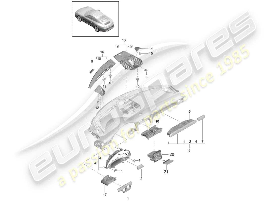 porsche 2017 (991-2) zubehör teilediagramm
