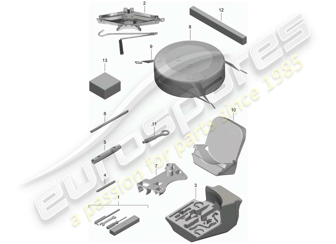porsche 2016 (981 boxster) werkzeug-teilediagramm