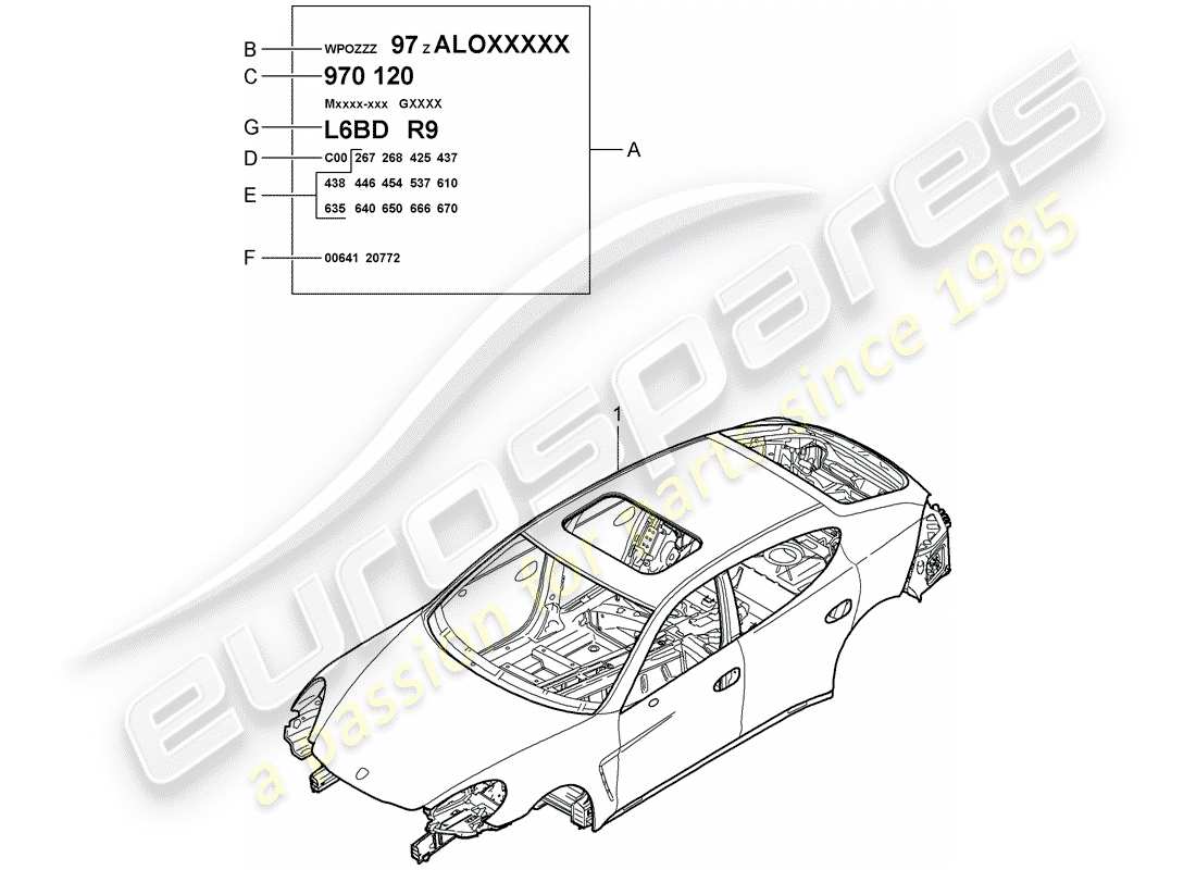 porsche 2011 (panamera 970) karosserie - teilediagramm