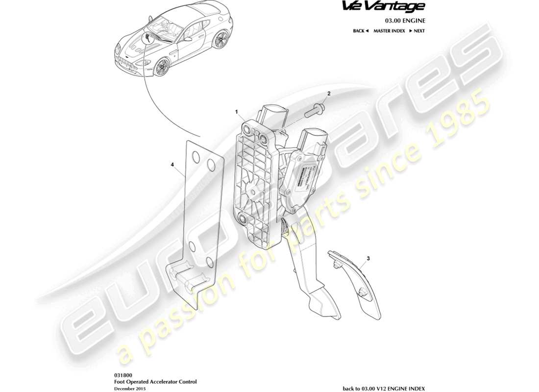 aston martin v12 vantage (2011) teilediagramm der drosselklappensteuerung