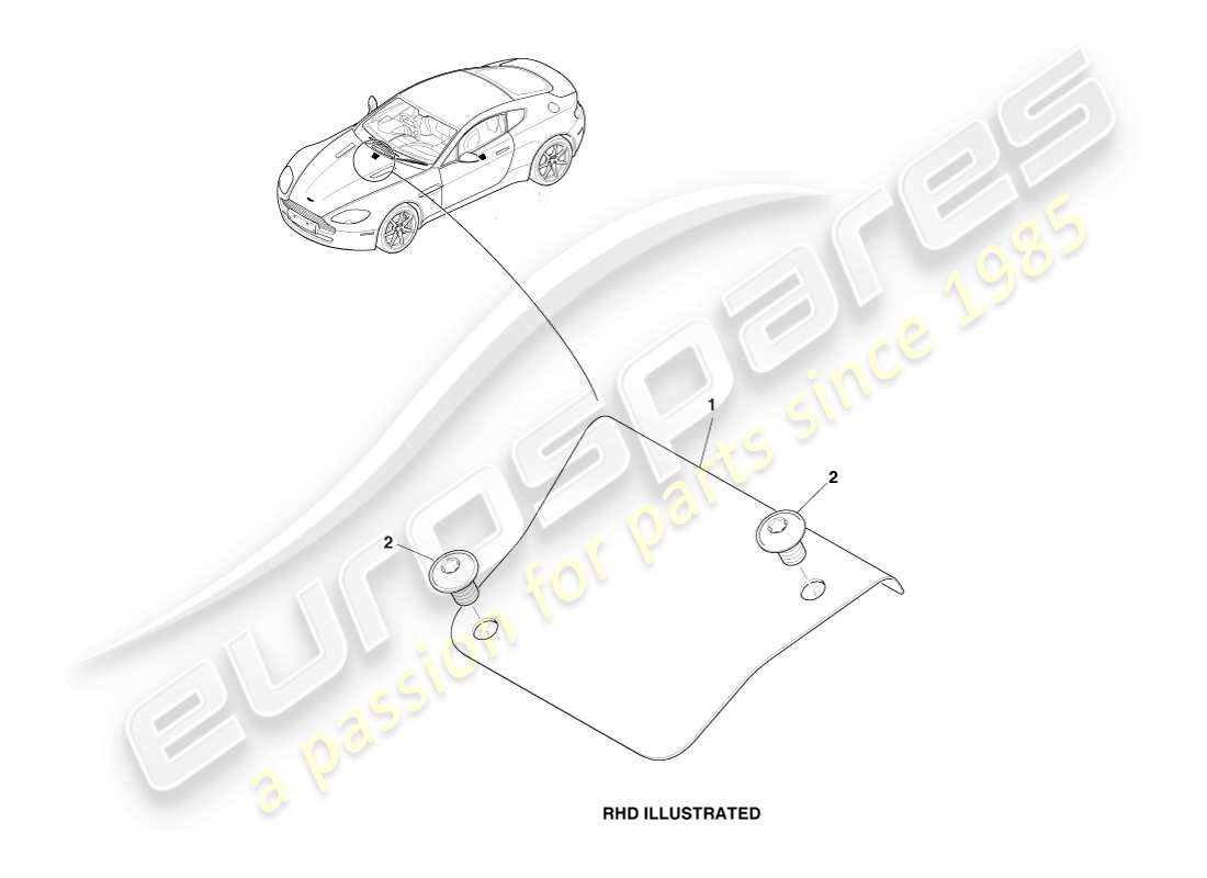 aston martin v8 vantage (2007) teildiagramm der luftkammerabdeckung