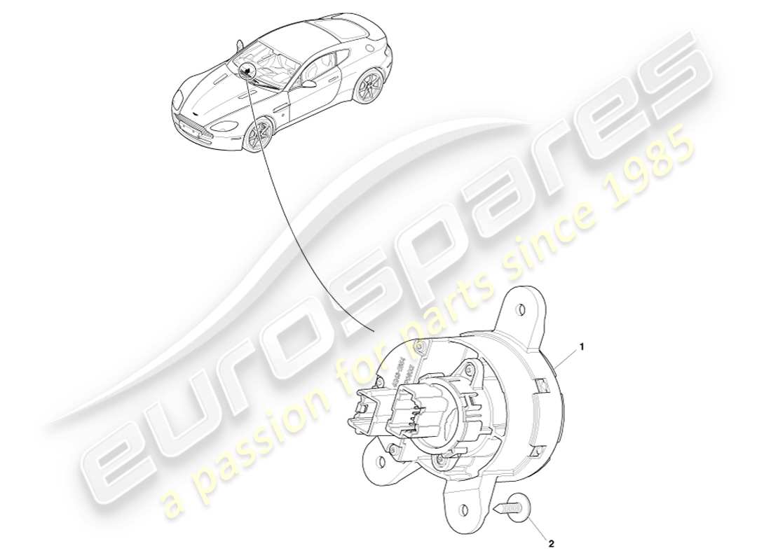 aston martin v8 vantage (2007) teilediagramm für lichtschalter
