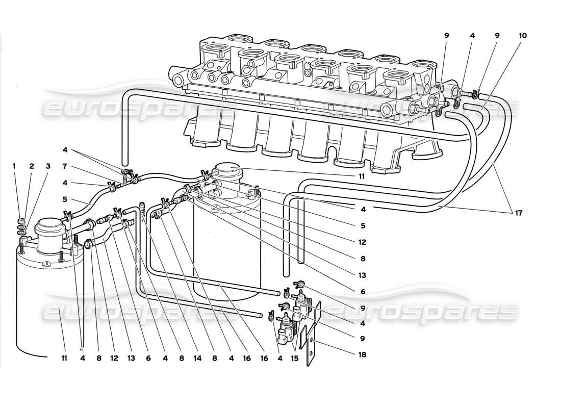 lamborghini diablo gt (1999) kraftstoffsystem teilediagramm