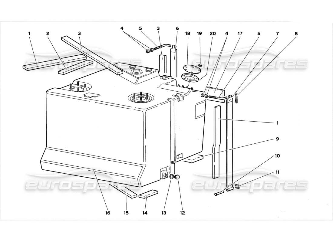 lamborghini diablo gt (1999) kraftstoffsystem teilediagramm