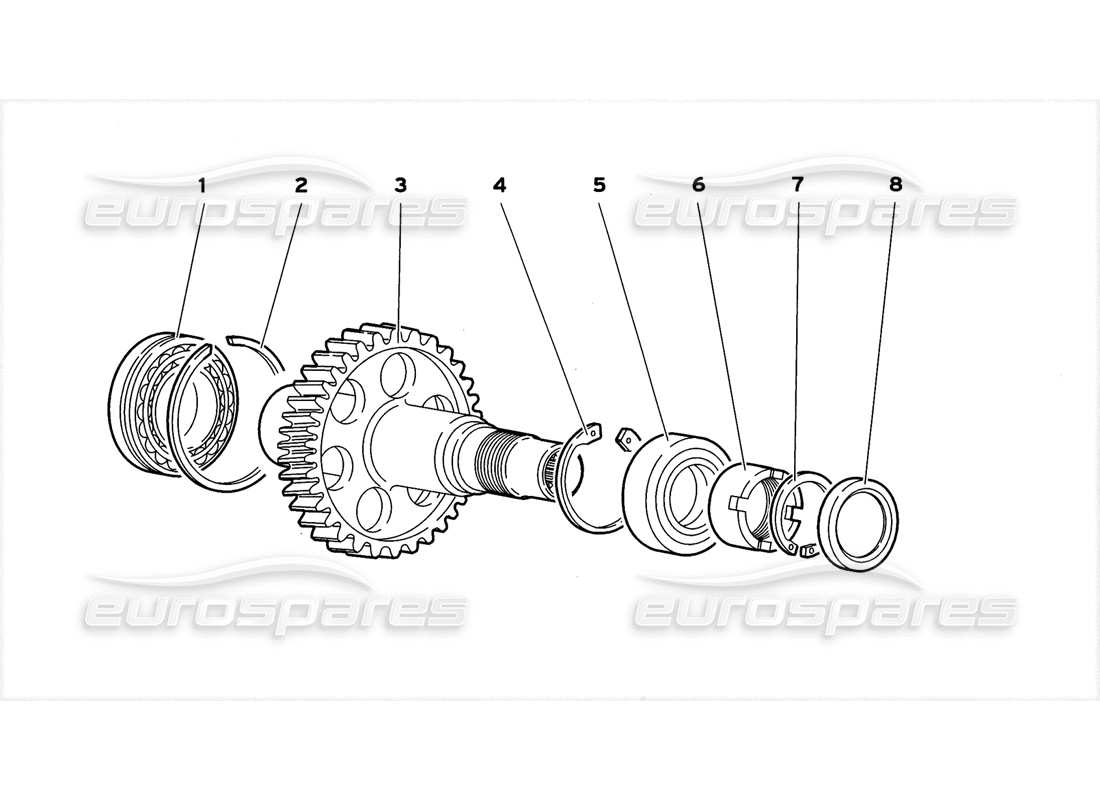 lamborghini diablo gt (1999) teilediagramm für das getriebeende