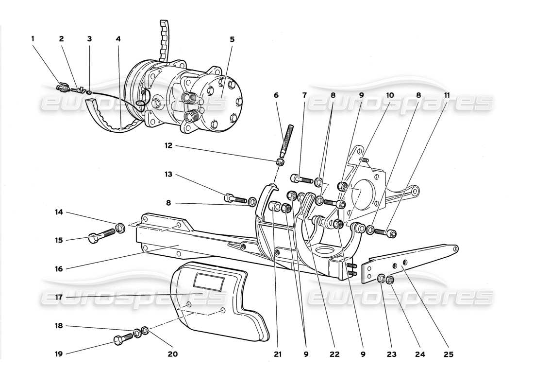 lamborghini diablo gt (1999) teilediagramm für die klimaanlage
