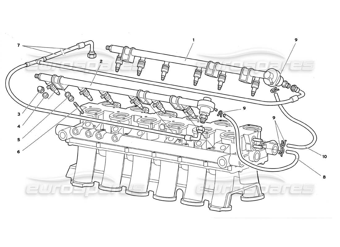 lamborghini diablo gt (1999) kraftstoffsystem teilediagramm