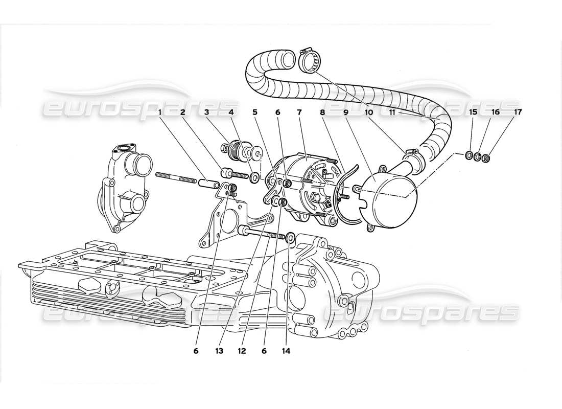 lamborghini diablo gt (1999) lichtmaschine - teilediagramm
