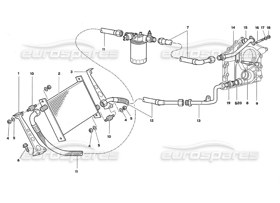 lamborghini diablo gt (1999) teilediagramm des motorölsystems