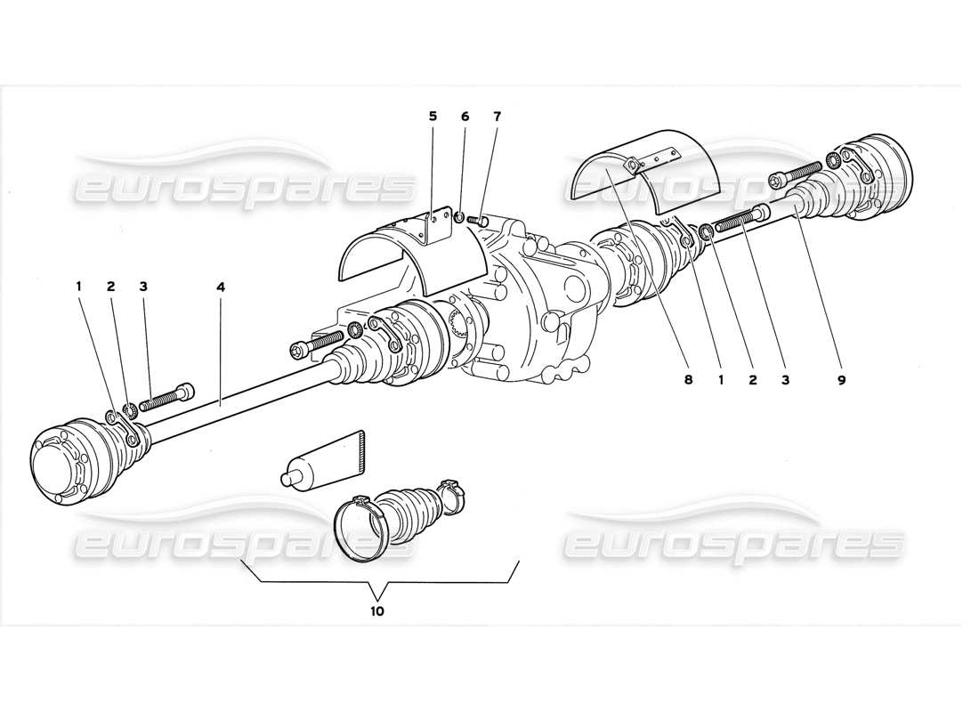 lamborghini diablo gt (1999) antriebswelle teilediagramm