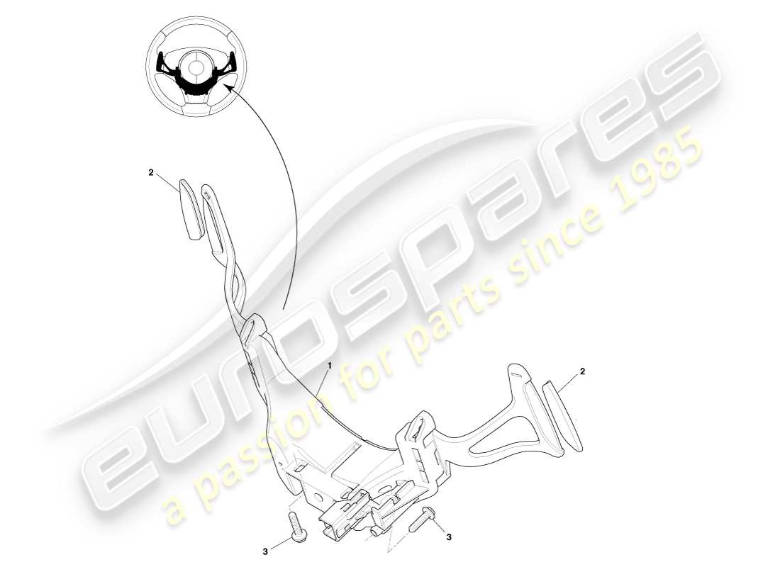 aston martin v8 vantage (2005) schaltwippen-ersatzteildiagramm