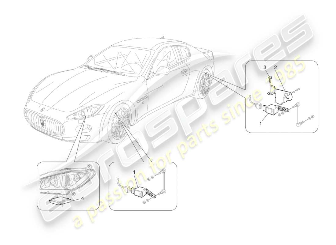 maserati granturismo (2010) beleuchtungssystemsteuerung teilediagramm