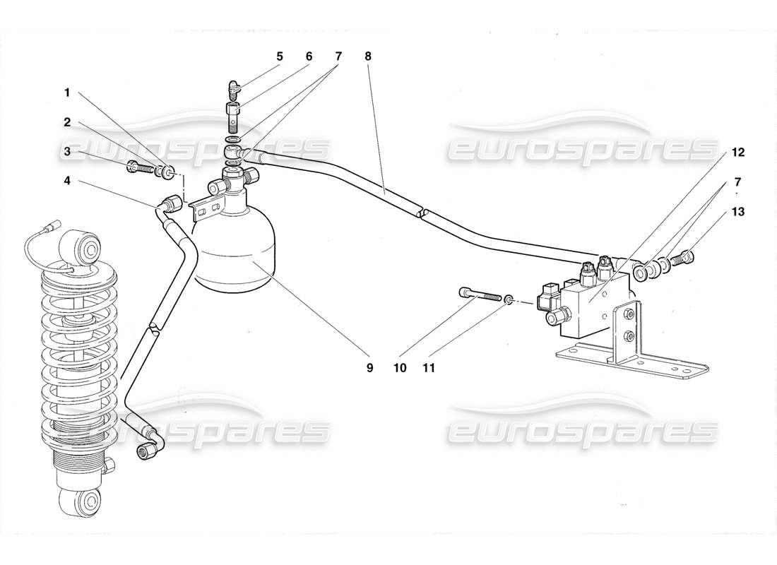 lamborghini diablo roadster (1998) hebesystem teilediagramm