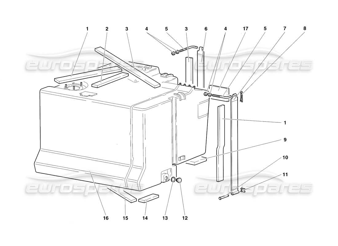 lamborghini diablo sv (1998) kraftstoffsystem teilediagramm