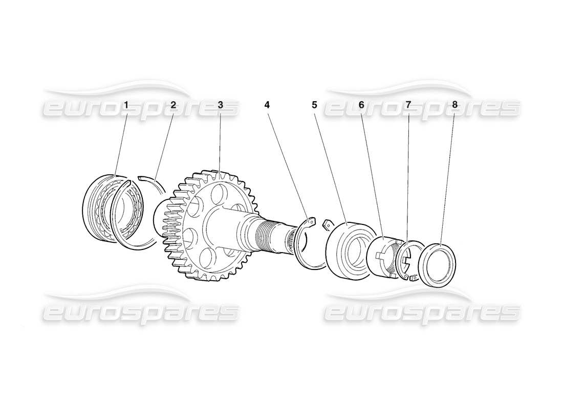 lamborghini diablo sv (1998) teilediagramm für das getriebeende