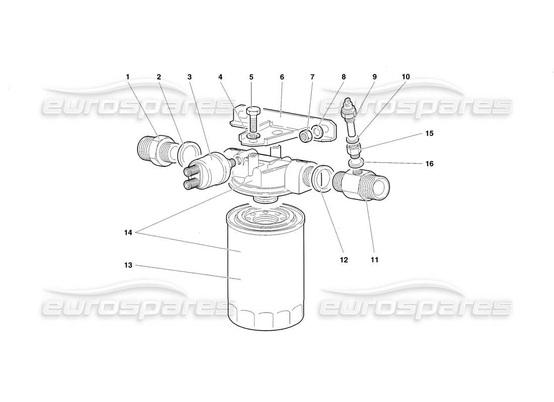 lamborghini diablo sv (1998) teilediagramm des motorölfilters