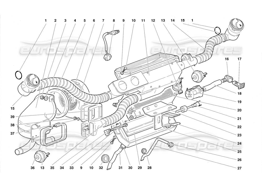 lamborghini diablo roadster (1998) teilediagramm für die klimaanlage