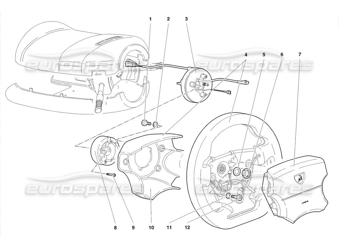 lamborghini diablo roadster (1998) lenkungsteildiagramm